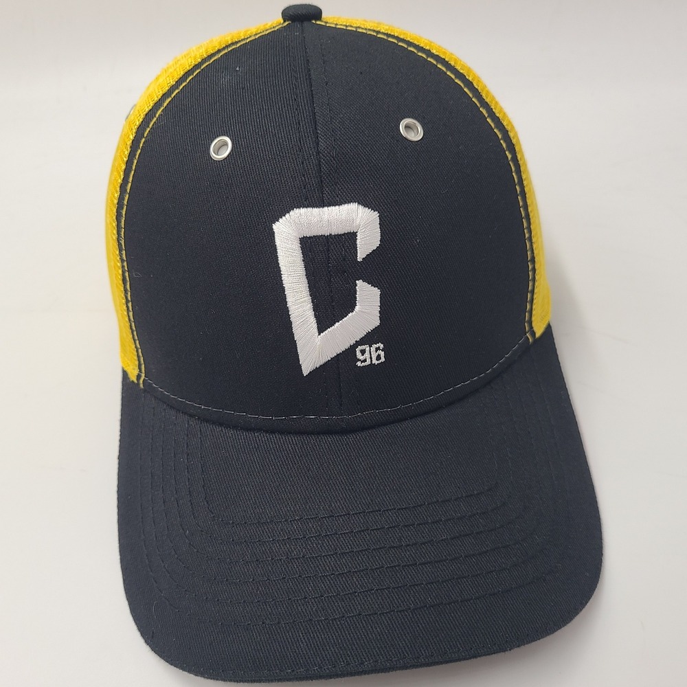 Columbus Crew Hat Snapback Trucker Mesh Black Yellow MLS Soccer Lower Com Field